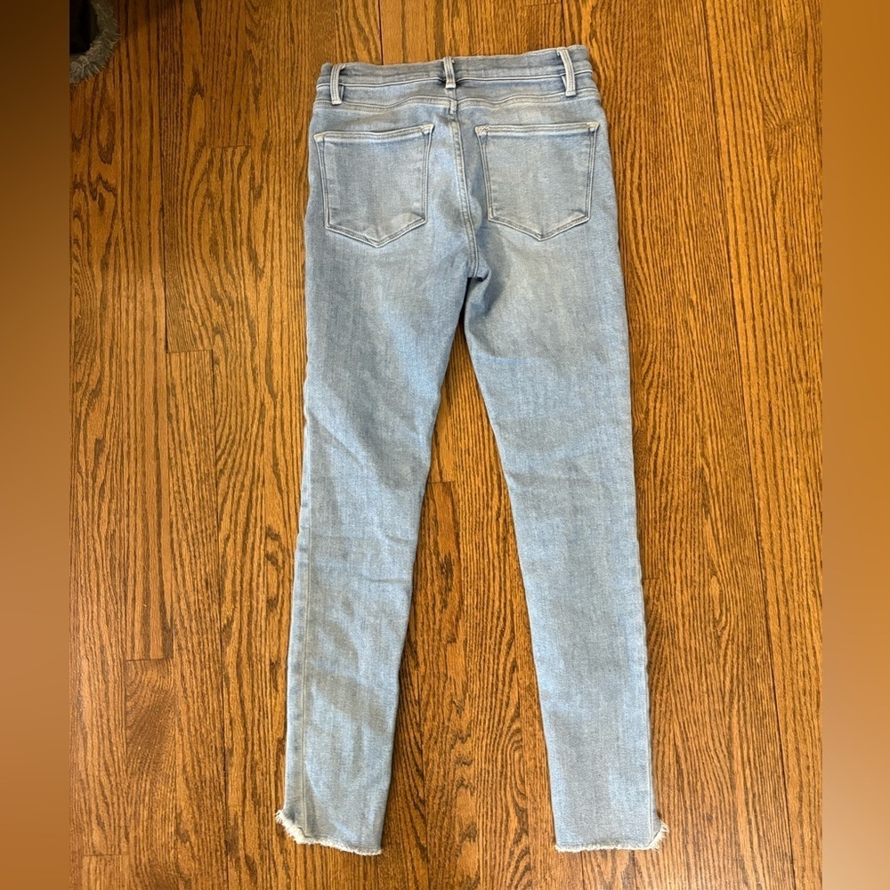 FRAME Le High skinny triangle raw edge jeans 27 - Picture 4 of 7